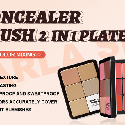 12-Color Iron Box Concealer Blush Palette Matte Highlighter Contour Makeup Palette Creamy All-in-one Palette Face Cosmetics