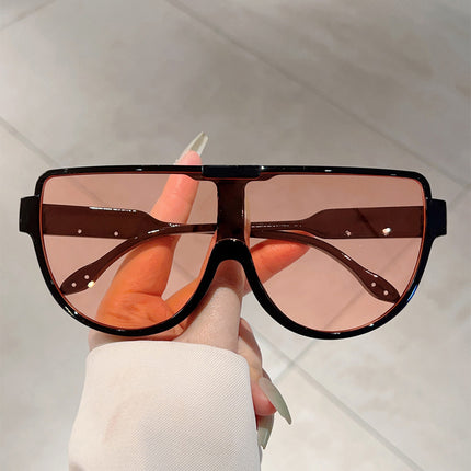 Fashion Large Frame Conjoined Internet Celebrator Same Style Aviator Women's Sunglasses Advanced Sense Trendy Street Photoshoot Windproof Sunglasses