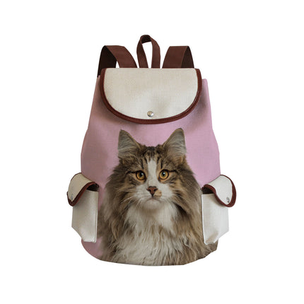 Cross-Border Manufacturers Wholesale Travel Backpacks, Large-Capacity Student Schoolbags, Fashionable Cat and Dog Print Backpacks, Custom-Made Upon Request