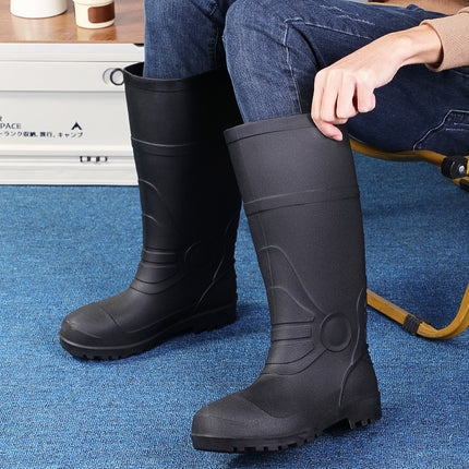 Men's High Rain Shoes Thickened Frosted Green Rubber Shoes Outer Wear Yellow Wading Boots Workers' Shoes Farming Water Shoes Rain Boots Men's Shoes