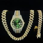 Golden green gold (watch + bracelet + necklace)