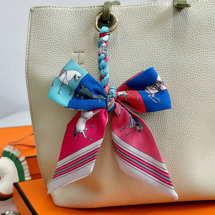 High-grade Handbag Handle Ribbon Bag Handle Handle Accessories Silk Scarf Handbag Tie Bag with Decorative Ribbon Pendant
