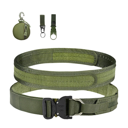 Cross-Border Nylon Double-Layer Thickened Tactical Belt Military Fans Outdoor Multi-Functional Quick-Release Buckle Security Combat Belt Set