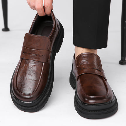 2026 New Style Casual Leather Shoes for Men, Breathable Formal Business Men's Slip-On Loafers, Trendy Beanie Shoes