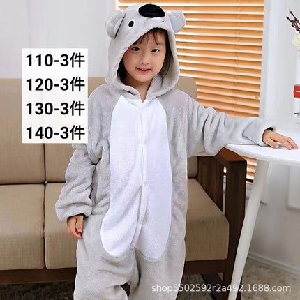 Mixed batch autumn and winter flannel cartoon one-piece pajamas home performance clothes toilet version adult home clothes pajamas