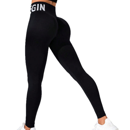 Two-Pack Cross-Border Seamless Peach Butt High-Waisted Yoga Leggings, Butt-Lifting Tight-Fitting Sports Outdoor Fitness Pants for Women