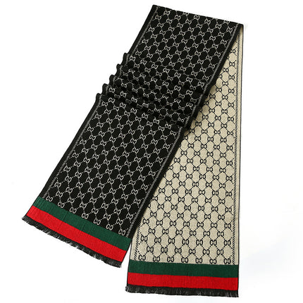 2025 New Autumn and Winter Men's Scarf, Brushed Faux Cashmere Double-Sided, Authentic Korean Style Scarf Wholesale