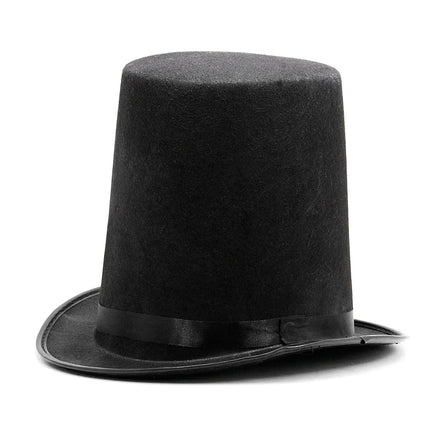 British Retro Gentleman Hat Black High Top Jazz Hat Stage Magic Hat Kidsren's Performance Hat Fashion High Top Hat