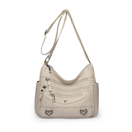 Middle-Aged and Elderly Women's Bags 2026 New Large-Capacity Shoulder Crossbody Bag Lightweight Backpack Soft Leather Bag for Middle-Aged Mothers