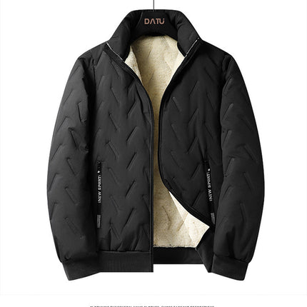 On behalf of the hair fleece-lined warm three-piece set suit winter lamb velvet cotton-padded coat cold-proof vest casual trousers men