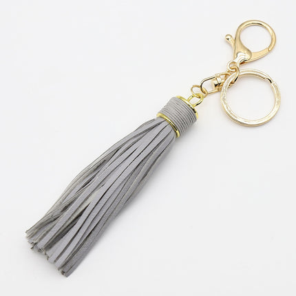 Wax line alloy gift leather tassel car key chain women's bag pendant key chain jewelry Amazon diy