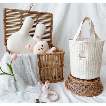 2023 Baby Stroller Storage Hanging Bag Bottle Diaper Bag Cloth Bag Portable Bucket Bag Cotton Storage Bag