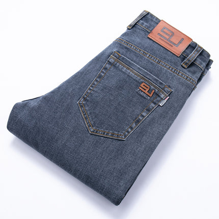 2024 spring new men's light business jeans men's fashion men's jeans small straight pants