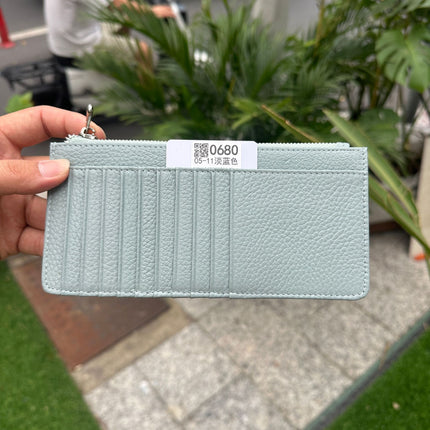 Women's Genuine Leather Fashion Long Zipper Mobile Phone Wallet High-grade Cowhide Men's Large Capacity Card Bag Two-in-One in stock