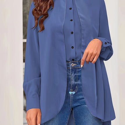 Women's Plus Size Chiffon Blouse - Olive Green, Long