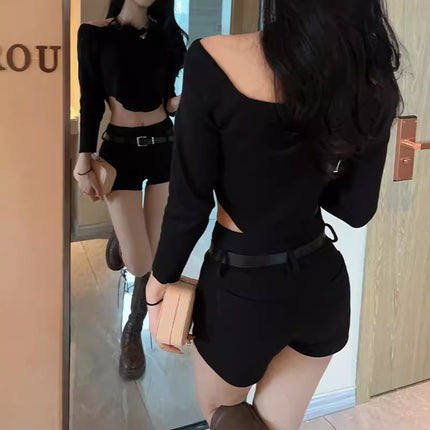 High Waist Tight Sexy Spice Girls Casual Shorts 2024 Summer New Elegant Super Shorts Slim Black Hot Pants