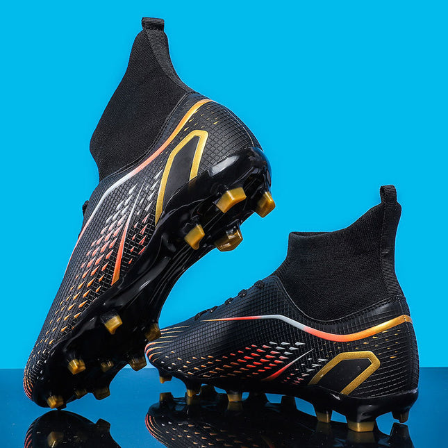 Temu High-Top Soccer Shoes with Spikes, Long Spikes, Non-Slip, Adult and Children's Sports Shoes, Men's Professional Training Shoes, Cross-Border