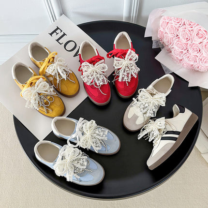 Women's Casual Sneakers in Stock for Spring and Summer, New Flat Color-Blocked Round-Toe Lace-Up Student Casual Sports Shoes