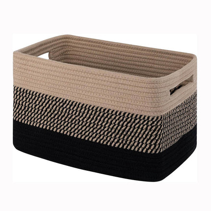 Amazon Explosions Cotton Rope Woven Storage Basket Desktop Toy Sundries Storage Basket Folding Organize Storage Basket Cross-border