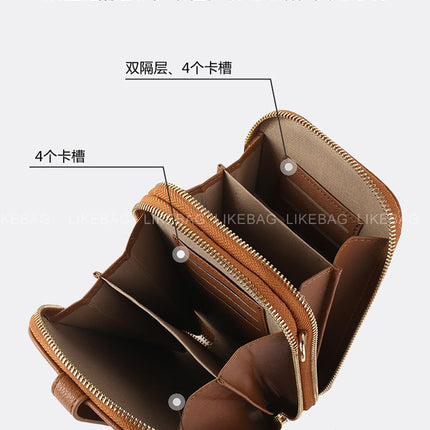 Cross-border New Multi-layer Mobile Phone Bag Card Bag Ethnic Style Characteristic Ribbon PU Small Bag Casual All-match Crossbody Bag for Women