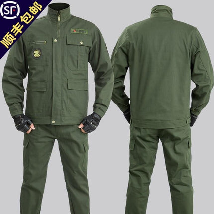 Army green overalls suit men's autumn work wear-resistant anti-scalding long sleeve welder labor protection clothing workshop Tooling Tooling