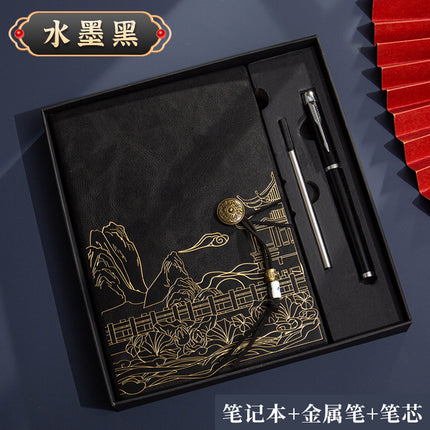 High color value national fashion A5 notebook to send customers business notebook gift box suit bronzing process can be customized