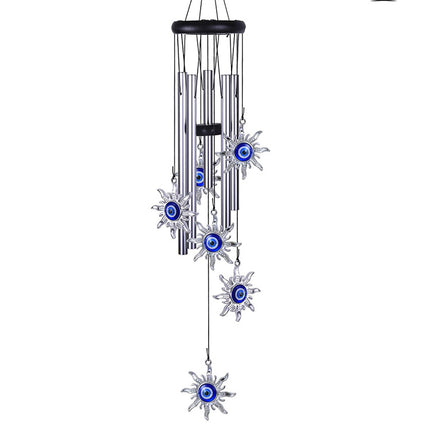 Cross-border Hot Selling Wind Bell Devil's Eye Hanging Aluminum Metal Wind Bell Indoor Garden Decoration Wholesale