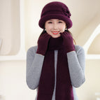 Purple (hat + scarf) / One size fits all elastic