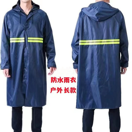 Thickened large brim zipper is a new rainstorm-proof single durable long hooded raincoat one-piece raincoat