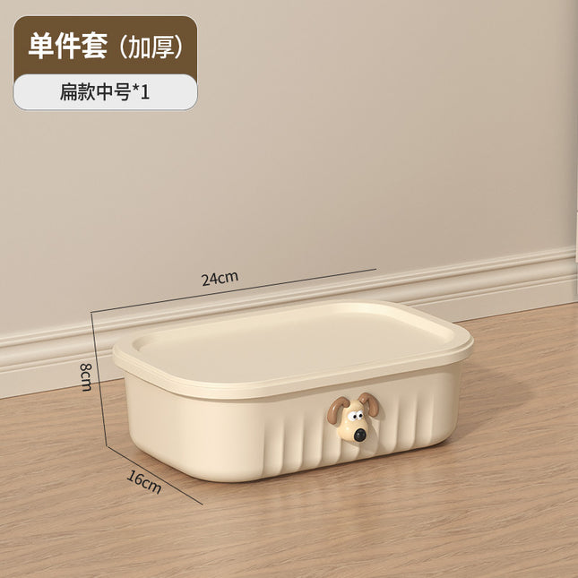 Sundry Storage Box Cream Style Plastic Fit Box with Lid Desktop Storage Box Storage Box Household Toy Storage Basket