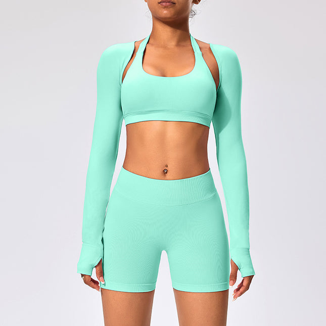 Shawl Yoga Wear for Women, Autumn Quick-Drying Tops, Women's Sports Fitness Jackets, Cardigans, Elegant, Breathable, Slimming Look Waistcoats