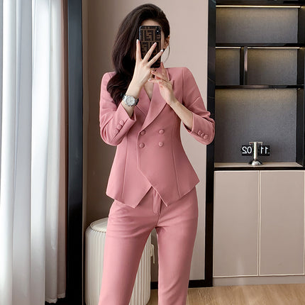 Green Suit Jacket Women's 2023 New High-end Dress Work Clothes Elegant Autumn and Winter Goddess Fan Professional suit