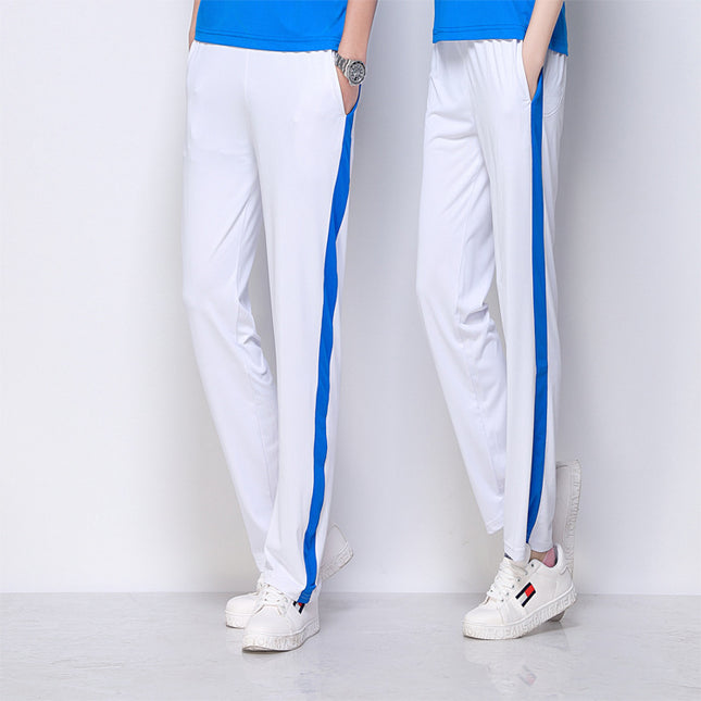 Spring Summer Autumn White Sports Pants Thin Men's and Women's Jiamusi Square Dance School Games Aerobics Hiking Team Pants