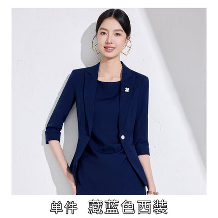 Blue Professional dress Women's Spring and Summer High Sense Host Formal Occasion Business Suit Skirt Two-piece Suit