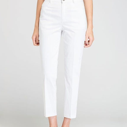 Women's cropped pants spring and summer new suit pants thin high waist loose middle-aged mom pants white straight casual pipe pants
