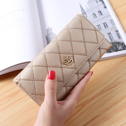 Factory wholesale new wallet female rhombus large capacity girl long wallet fashion mobile phone bag multi-card card holder