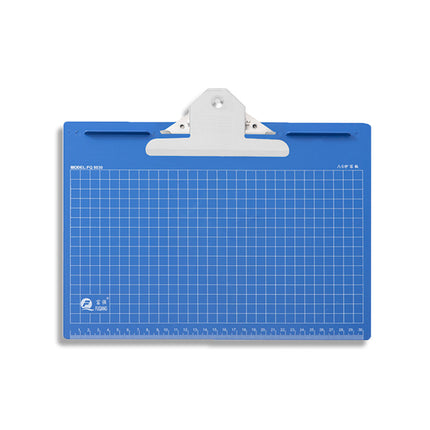 Fuchang Stationery A4 Horizontal Flat Butterfly Clip Grids with Scale Writing Board Plastic Office Commercial Factory Direct Sale