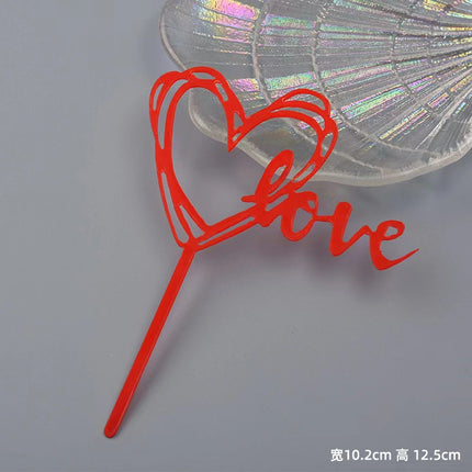Acrylic Cake Baking Decoration Inserts Round Square English Happy Birthday Dessert Toppers Party Cards