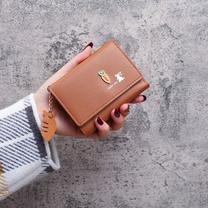 New Wallet Girl Student Sweet Cute Three Fold Small Wallet Coin Purse Mini Fashion Card Bag Multi-function Wallet