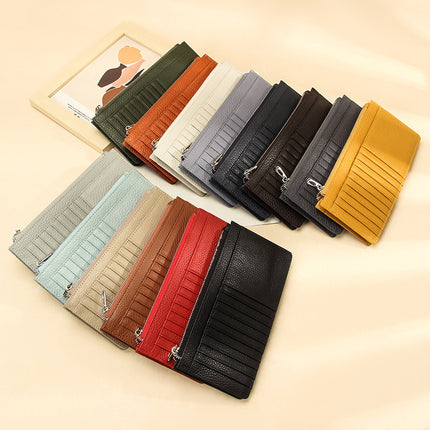 Genuine Leather women's wallet long foreign trade Japanese multi-card card holder first layer cowhide zipper handbag long wallet