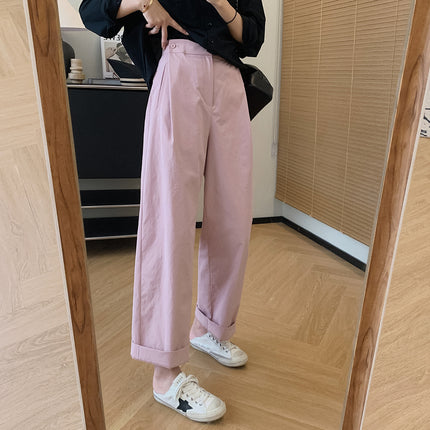 Origami Pants! Imported Super Cotton Slightly Wrinkled Paper-Feel Hip-Covering Straight Casual Pants!