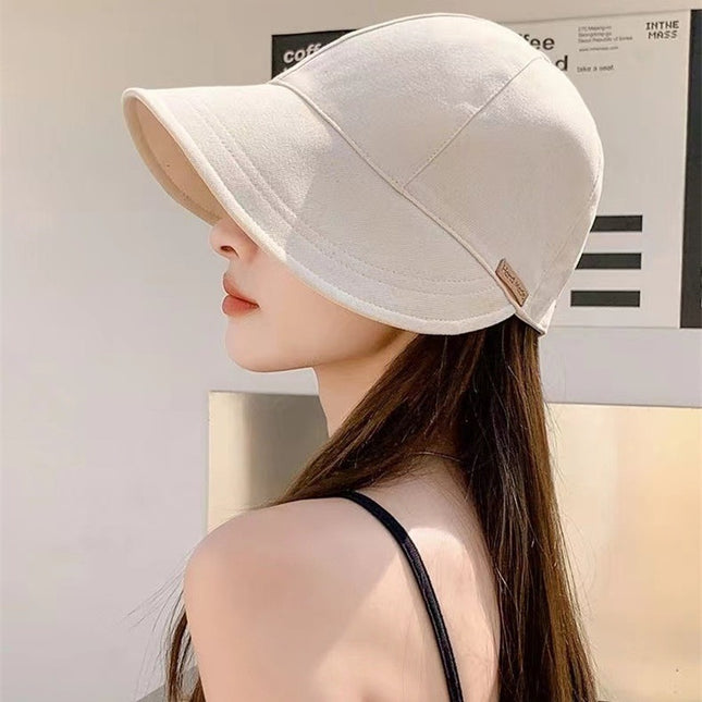 Spring and Summer Celebrity Style High-Value Sun Protection Hat for Women, Adjustable Drawstring, Versatile Face-Covering, Trendy Small-Face Fisherman Hat