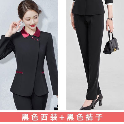 Hotel Work Clothes Autumn and Winter Women's Long Sleeve Hot Pot Restaurant Restaurant Hotel Front Desk Cashier Work Clothes