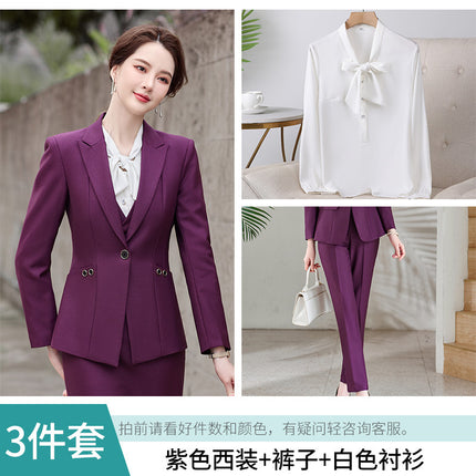 Amazon European and American Cross-Border Popular Commuter Foreign Trade Women's Blazer Professional Pants Dress Two-Piece Suit