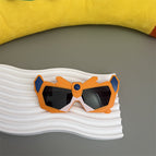 Orange framed gray slices