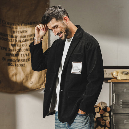 Jereno light-cooked commuter casual suit jacket men's spring and autumn American-style heavy retro British jacket men's autumn