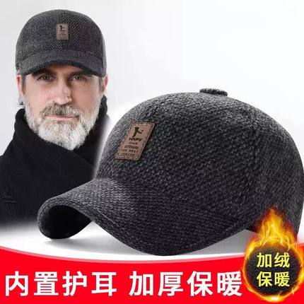 Winter Warm Baseball Cap Cold-proof Ear Protection Men's Duck Cap Baseball Cap Middle-aged and Elderly fleece-lined Thickened Hat Men