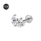 Head only without base / 3 marquise silver