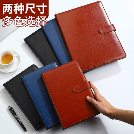 A5 Buckle Multifunctional Folder Pu Leather A4 Contract Folder Note Pad with Magnetic Buckle Business Manager Folder