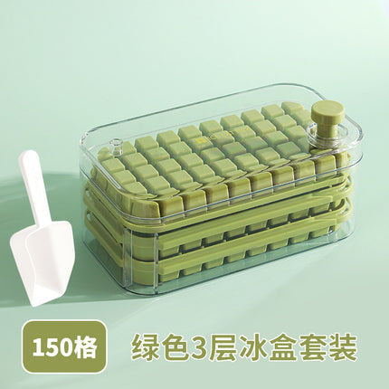 Ice Cube Mold Food Grade Household Pressed Ice Tray Large Capacity Ice Cube Storage Box Refrigerator Homemade Frozen Ice Artifact